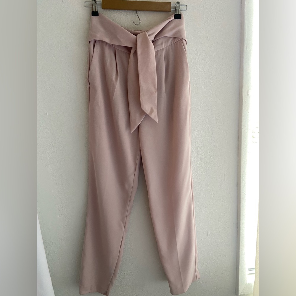 Express Super High Rise Pink Ankle Trousers 4